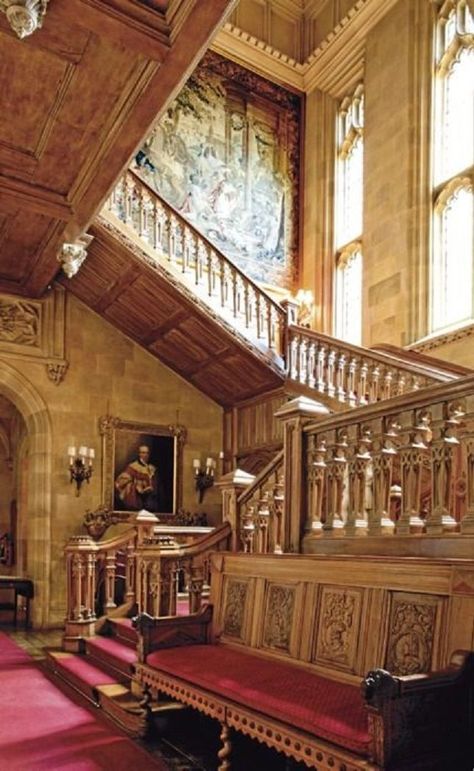 Downton Abbey - Grand Staircase - so regal. Oc Species, Vintage Films, Downton Abbey Fashion, Highclere Castle, Downton Abby, English Manor, Stairway To Heaven, Stately Home, Grand Staircase