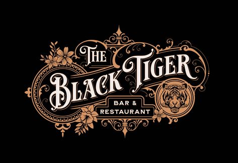 PART 03 - HOW TO CREATE AN ORNATE LOGO DESIGN– Heritage Type Co. Ornate Logo Design, Classic Typography Design, Ornate Typography, Victorian Logo, Vintage Typography Design, Lettering Tattoo, Black Tiger, Tattoo Font, Cafe Logo