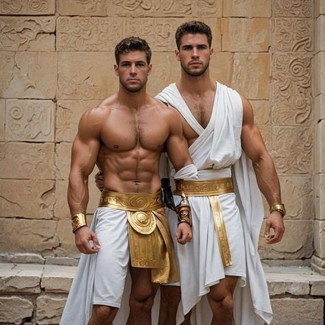 Greek God Costume Male, Spartan Costume, Greek God Costume, Egypt Outfits, Roman Man, Ideal Male Body, Greek Men, Animated Art, Ripped Men