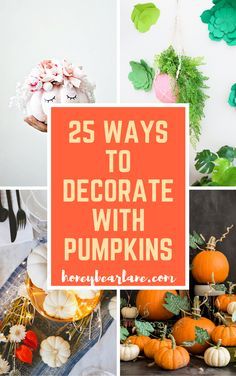 25 Ways to Decorate with Pumpkins. This is a list of our favorite ways to decorate with pumpkin for fall and Halloween!  #homedecor #halloween #halloweendecor Decorate Pumpkins, Pumkin Decoration, Pumpkin Decorating Ideas, Diy Joy, No Carve Pumpkin Decorating, Polka Dot Pumpkin, Craft Projects For Adults, Pumpkin Decorations, Pretty Pumpkins