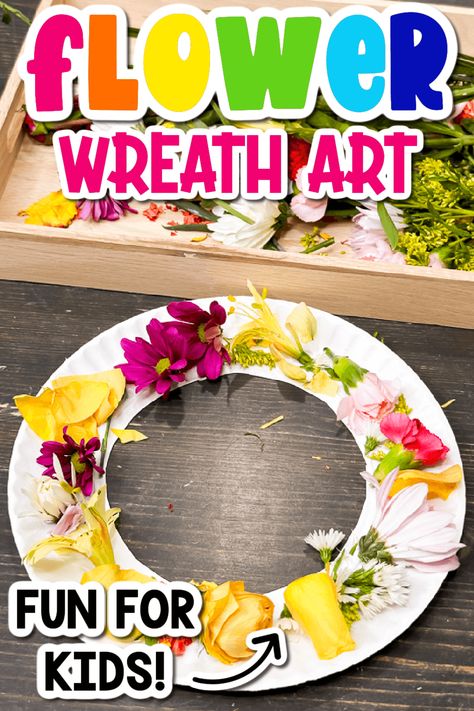 Spring Flower Paper Plate Wreath Craft – Life Over C's Preschool Supplies, Spring Lesson Plans, Spring Flower Crafts, Spring Lessons, Spring Flower Wreath, Material Wreaths, Spring Preschool, Paper Plate Crafts, Flower Plates