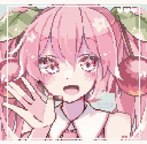 Sakura Miku, Piskel Art, Arte 8 Bits, 8bit Art, Pixel Drawing, Pixel Art Characters, Pix Art, Anime Pixel Art, Mia 3