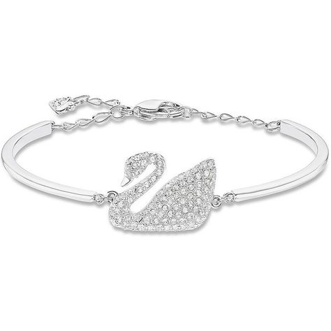 Swarovski -Tone Crystallized Swan Bracelet ($150) ❤ liked on Polyvore Swan Necklace, Swarovski Swan, The Bangles, Premier Jewelry, Womens Bangles, Swarovski Crystal Jewelry, Swarovski Bracelet, Swarovski Jewelry, Bangles Jewelry