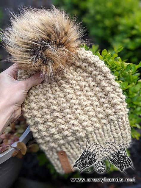 Caterpillar Super Bulky Knit Hat Free Pattern · Crazy Hands Super Bulky Yarn Knitting Patterns, Bulky Knit Hat, Beanie Knitting Patterns Free, Knit Beanie Pattern, Beanie Hat Pattern, Bulky Knit, Baby Hat Knitting Pattern, Crochet Baby Beanie, Hat Patterns Free