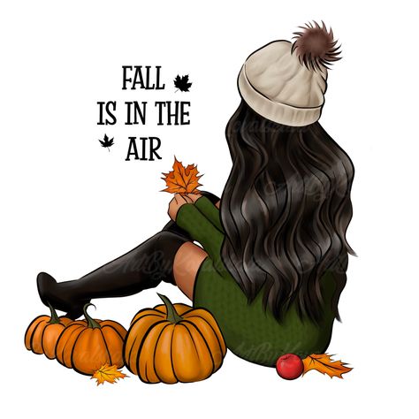 Fall Girl, Thanksgiving Fashion, Fall Is In The Air, Pumpkin Png, Girl Clipart, Fashion Girl, Thanksgiving, Digital Download, Illustrations