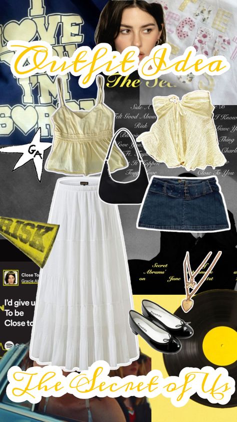 #gracieabrams #gracie #thesecretofus #concertoutfitideas #concertoutfit #concertfit #gracieabramsfit #fitideas Gracie Abrams Halloween Costume, What To Wear To Gracie Abrams Concert, Gracie Abrams Tsou Tour Fits, Gracie Abrams Concert Outfits Idea, Gracie Abrams Concert Outfits, Gracie Abrahams, Gracie Outfit, Tsou Concert, Gracie Abrams Outfits