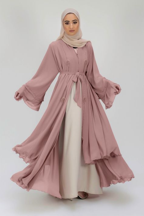 Layered Abaya, Abaya Design, Casual Glam, Open Abaya, Modest Fashion Hijab, Muslim Outfits Casual, Mode Abaya, Muslim Fashion Dress, Muslim Outfits