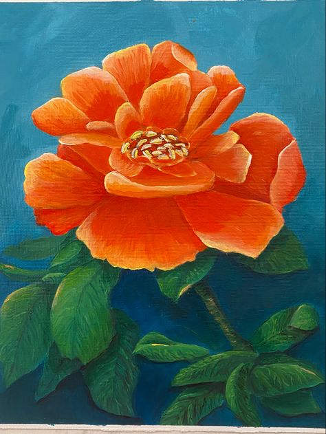 Orange Flowers Painting, Snake Painting, Inspiration Painting, Grey Flowers, Orange Flower, Acrylic Canvas, Art Inspiration Painting, Painted Shoes, Canvas Art Painting