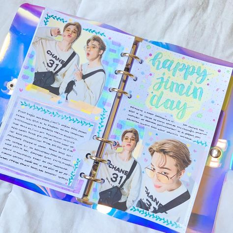 Jimin Birthday Journal Ideas, Jimin Birthday Journal, Jimin Journal Ideas, Kpop Bullet Journal, Kpop Journal Ideas, Bts Craft, Bts Diary, Song Wallpaper, Bts Journal