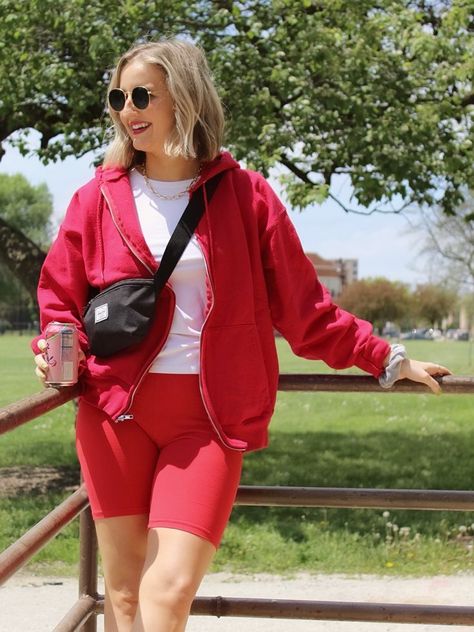 bike shorts outfit | athleisure | red bike shorts Red Bike Shorts Outfit, Grand Canyon Las Vegas, Outfit Rojo, Bike Shorts Outfit, Red Bike, Biker Shorts Outfit, I Wake Up, Shorts Outfit, Red Shorts