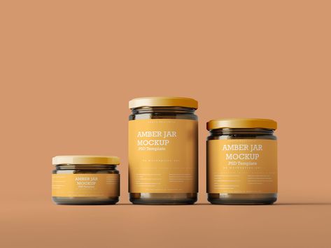 Free Amber Glass Jar Mockups – Free Mockup 3d Crafts, Macbook Mockup, Postcard Mockup, Jar Packaging, Jar Mockup, Mockups Free, Ipad Mockup, Amber Glass Jars, Iphone Mockup