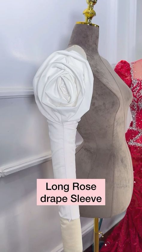 Rose drape sleeve is so beautiful and easy to make. Long sleeve is the best. | Instagram डिजाइनर कपड़े, Pattern Drafting Tutorials, Pola Lengan, Sewing Sleeves, Easy Dress Sewing Patterns, Dress Patterns Diy, Corset Sewing Pattern, Dress Sewing Tutorials, Ornaments Homemade