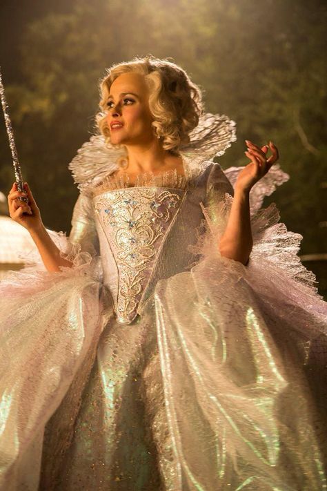 Helena Bonham Carter as Fairy godmother ✨ Cinderella Movie 2015, Cinderella Makeup, Fairy Godmother Costume, Cinderella Live Action, Cinderella Fairy Godmother, Sandy Powell, Marla Singer, New Cinderella, Cinderella Movie