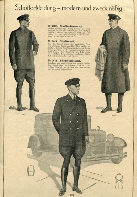 1930s German ski/riding/hunting suit ... Chauffeur Outfit, 1930s Germany, Mens Travel Clothes, Mens Fashion 1920s, 1930s New York, Annie Costume, 1940s Mens Fashion, Clothing Lookbook, Cabaret Costume