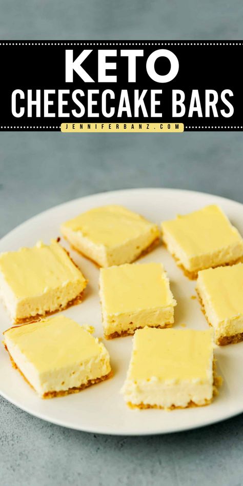 A perfect homemade treat for Mother's Day! It's a Mother's Day dessert recipe you'll crave again and again. While these easy keto cheesecake bars are super creamy and delicious, they're gluten-free and sugar-free! Keto Mothers Day Desserts, Keto Cheesecake Bars, Easy Keto Cheesecake, Mother's Day Dessert, Cheesecake Bar, Mothers Day Desserts, Low Carb Ice Cream, Low Carb Drinks, Cheesecake Bar Recipes