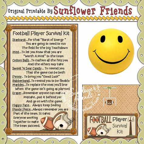 Football Survival Kit Ideas, Survival Kit Ideas, Backpack Survival Kit, Football Candy, Cheer Dance Routines, Zombie Survival Kit, Sports Slogans, Prepper Gear, Wild Book