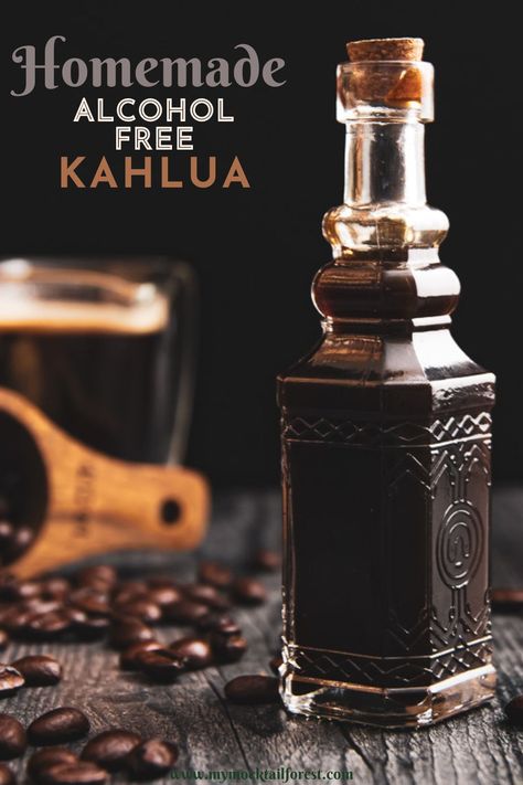 Our non-alcoholic homemade kahlua recipe is for the coffee lovers! This non-alcoholic version combines rich coffee, creamy vanilla, brown sugar, and chocolate in your very own homemade kahlúa to use in mocktails like the white Russian, mudslide, or espresso martini. Chai Tea Syrup Recipe, Tea Syrup Recipe, Christmas Mocktail Recipes, Best Mocktail Recipe, Kahlua Drinks, Homemade Kahlua, Kahlua Recipes, Homemade Chai Tea, Negroni Recipe