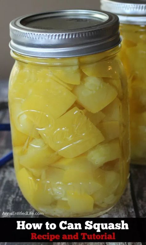 Canned Squash Recipe. Fresh summer squash in season is delicious and makes a wonderful side dish but cannot always be had at the grocery store or farmers market. Canning is the perfect way to preserve that delicious summer flavor all year round and it is really simple to stock your pantry with canned squash. Make this canned squash recipe to enjoy summer squash all year long! How To Can Squash In Jars, Canning Cushaw Squash, Can You Can Squash, Canning Yellow Squash, Canning Squash, Cushaw Squash, Canning Zucchini, Canning Veggies, Canned Veggies