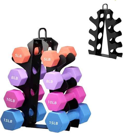 Are you tired of your weights being all over the garage floor and un-organized ? A quick way to fix the clutter in your gym is by having a dumbbell rack. These A-frame dumbbell racks are ideal for keeping your dumbbells secure and clean while also making your gym space more organized; The small dumbbell rack can be placed in a corner or next to a sofa to save space; Assembly size 11.3" L x 3.9" W x 16.1 " H , gross weight 4.5 pounds. Gym Corner At Home, Cute Home Gym, Fitness Equipment Storage, Mini Gym At Home, Weight Lifting Equipment, Home Gym Storage, Fitness Meal Prep, Gym Space, F1 Merch