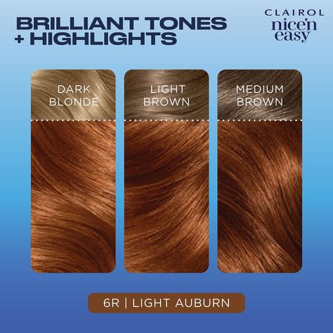 Light Auburn Hair Color, Easy Hair Color, Light Auburn Hair, Auburn Hair Color, Light Auburn, Hair Color Auburn, Long Hair Color, Medium Blonde, Permanent Hair Dye