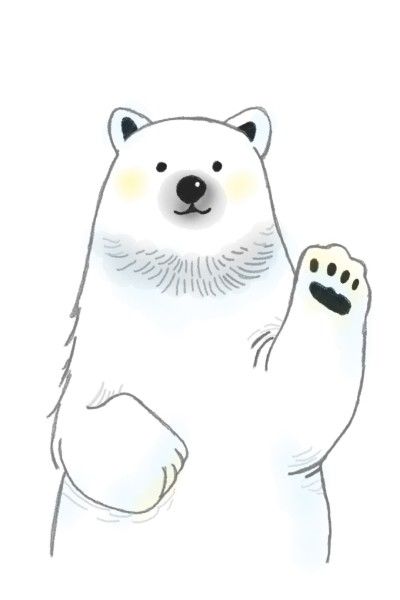 Polar Bear Doodle, Polar Bear Paint, Bear Character Design, Polar Bear Drawing, Polar Bear Cartoon, Polar Bear Illustration, Bear Sketch, Penguins And Polar Bears, Bear Paintings