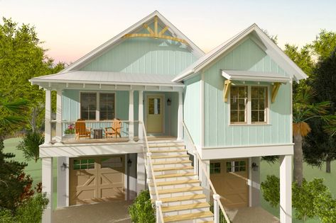 Coastal Stilt Home Plans, Elevated Coastal Homes, Beach House Plans On Stilts, House Plans On Stilts, Home On Stilts, Stilt House Plans, Elevated House Plans, Stilt Home, House Lift