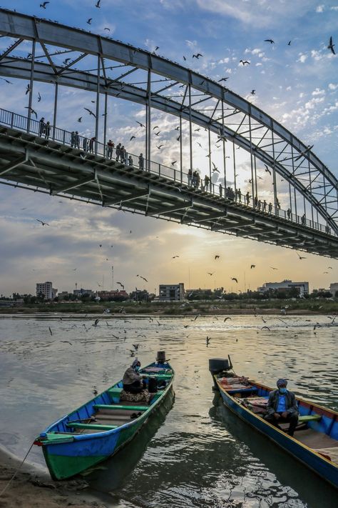 This bridge was built in 1936 on the  Karun River Ahwaz City, Ahvaz City, Ahvaz Iran, Iran Tourism, Bath Aesthetic, David Villa, Lake Photoshoot, Indian Railways, Anime Muslim