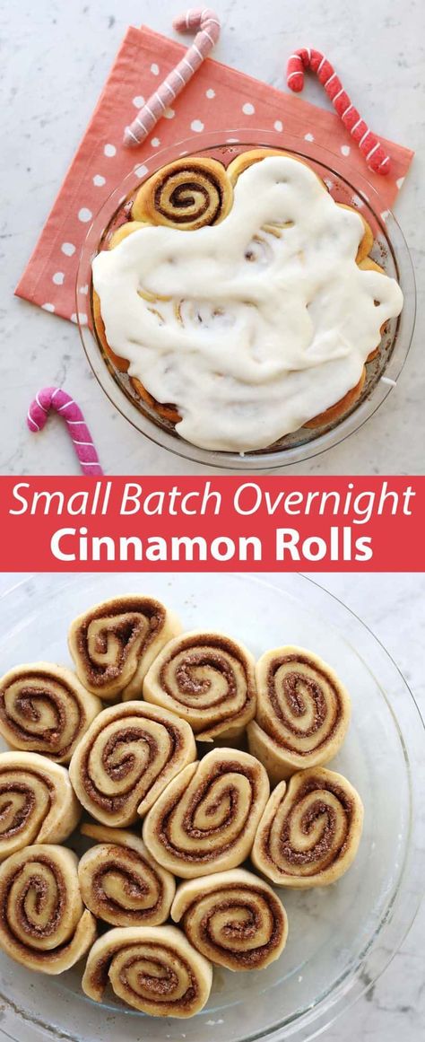 Cinnamon Rolls Small Batch, Small Batch Cinnamon Rolls, Overnight Cinnamon Rolls Recipe, Overnight Cinnamon Rolls, Homemade Cream Cheese, Cinnamon Roll Bake, Cinnamon Roll Recipe, Sticky Buns, Cinnamon Rolls Homemade