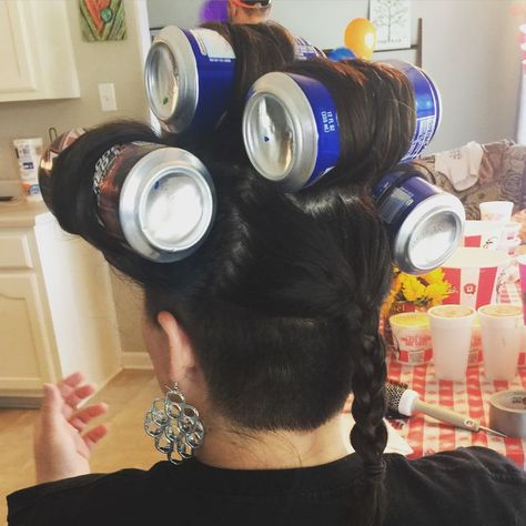 Beer Can hair rollers Beer Can Hair Rollers, Trash Bash Outfit, Can Hair Rollers, Hair Rollers, Beer Can, Outfit Ideas, Beer, Canning, Hair