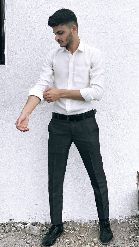 Black Dress Pants White Button Up Men, Black Pants Outfit Men, Black Dress Pants Outfits, Macbeth Costumes, Specter Suits, Harvey Specter Suits, Concert Dress, Dress Pants Outfits, Prom 23