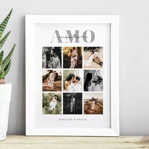 Photo frame gift Collage Gifts, Photo Collage Gift, Birthday Photo Frame, Photo Frame Gift, Photo Frame Design, Cute Couple Gifts, Framed Photo Collage, Creative Gifts For Boyfriend, Frame Gift