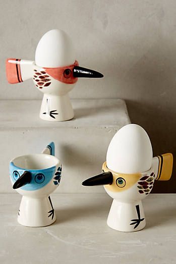 Cultivate a colorful kitchen with Anthropologie. Discover our collection of unique cookware, utensils, measuring cups & spoons, aprons, soaps & more. Ceramic Egg Cups, Vintage Egg Cups, Porcelain Eggs, Bird Eggs, Ceramic Ideas, Ceramic Birds, Egg Holder, Egg Cups, Painted Porcelain