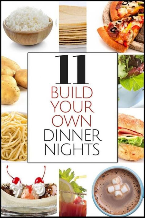 Easy dinners when you have guests over or for your own picky eaters! These build-your-own dinners can be whipped up in a flash. Pumpkin Recipes Healthy, Foods And Drinks, Summer Soiree, Easy Dinners, Family Meal, Dinners For Kids, Freezer Meals, Picky Eaters, Food App