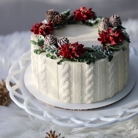 Christmas Cakes Easy, Christmas Themed Cake, Christmas Cake Designs, New Year's Cake, Christmas Cake Decorations, Xmas Cake, Winter Cake, Holiday Cakes, Noel Christmas