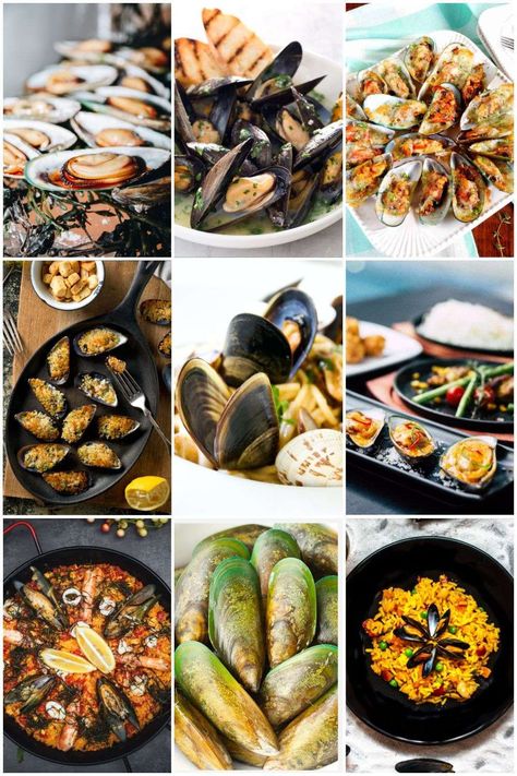 Mussels Rockefeller Recipe, Baked Mussels Recipe Mayo, Frozen Mussels Recipe, Easy Mussels Recipe, Mussels Recipes, Mussel Recipes, Baked Mussels, Paella Recipe Seafood, Mussels Recipe