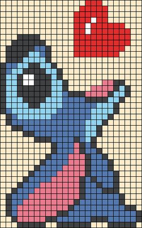 Easy Pixel Art Stitch, Pixel Art Pattern Stitch, Pixel Drawing Cute, Pixel Art Graphing Paper, Modele Pixel Art Disney, Pixel Art Disney Stitch, Pixel Art On Paper, Pixel Art Pattern Easy Small, Stitch Perler Bead Pattern