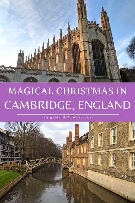 Christmas in Cambridge, England | Spending Christmas in Cambridge, England: A complete itinerary for families. This year my family and I went international for the holidays and spent Christmas in Cambridge, England. We saw the sights around this scholarly city and had plenty of festive fun! Where to explore in Cambridge, England for Christmas. The best place to have Christmas lunch in Cambridge, England. Tips for spending Christmas in Cambridge. | Find more travel tips at PaigeMindsTheGap.com Cambridge Christmas, Things To Do In Cambridge, London 2023, Christmas In England, European Christmas, Cambridge Uk, Cambridge England, London Attractions, Christmas Lunch