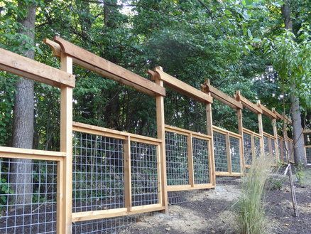 Wire Fences, Deer Garden, Deer Resistant Garden, Deer Proof, Deer Fence, Front Yard Fence, Cedar Fence, Fence Landscaping, Modern Fence