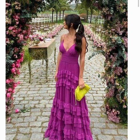 Purple maxi dress outfit