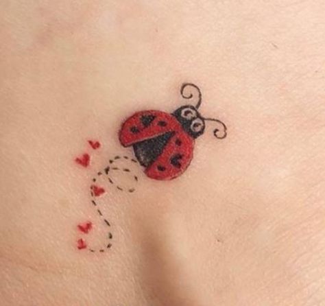 Small Ladybug Tattoo, Love Bug Tattoo, Ladybug Tattoo Design, Bug Tattoo Ideas, Ladybug Tattoo, Lady Bug Tattoo, Bug Tattoo, Love Bug, Girly Tattoos