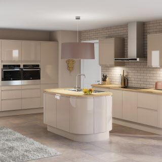 Luna Cashmere Cashmere Kitchen, Kitchens Modern, White Worktop, Kitchen Diner Extension, Gloss Kitchen, Handleless Kitchen, Modern Kitchen Cabinets, Kitchen Extension, Kitchen Units