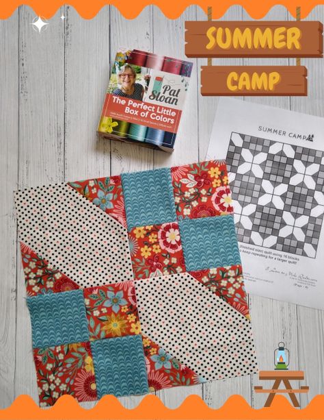 Pat Sloan Block 3 Summer Camp pic Notice And Note, Quilt In A Day, Quilt Block Patterns Free, Scout Leader, My Community, Fall Spices, Block Patterns, Daily Video, Summer Soiree