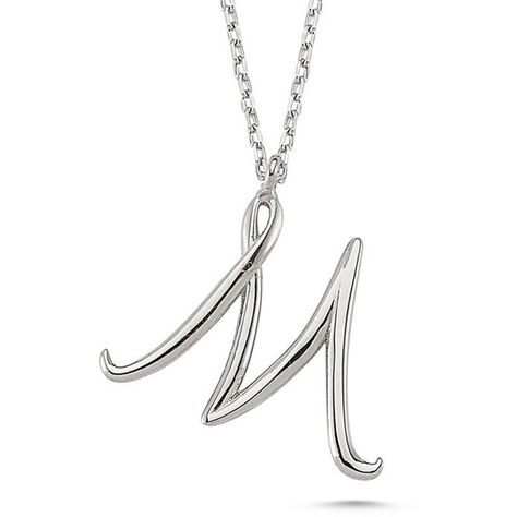 Amorium: Trendy Jewelry that Lasts in Style & Durability Silver M... ($54) ❤ liked on Polyvore featuring jewelry, pendants, silver necklace pendant, initial pendant, rose necklace pendant, gold and silver pendant and letter pendants M Initial Necklace, Rose Gold Initial Necklace, M Initial, Initial Necklace Silver, M Necklace, M Letter, Initial Necklaces, 16 Inch Necklace, Necklace Rose Gold