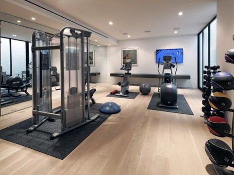 Natural Hardwood Home Design Ideas Home Gym Flooring Home Gym Design Luxury, Modern Home Gym, Luxury Home Gym, Home Gym Flooring, Luxury Gym, Home Gym Design Garage, Bedroom Inspirations Minimalist, Exercise Room, Gym Room At Home