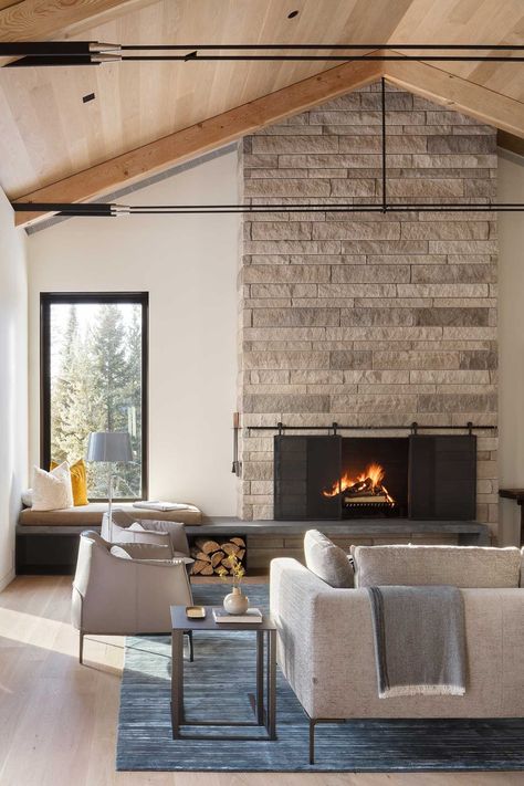 Tour this Wyoming mountain house that is inspired by Asian minimalism Clb Architects, Barn Restoration, Mountain Dream Homes, Loft Apartments, Cedar Shingle Roof, Crossed Arrows, Aluminium Cladding, Bali House, Rustic Chic Decor