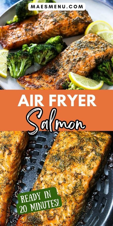 Looking for more delicious summer meals? Dinner al fresco has never been better than with this air fryer salmon recipe! With a simple but tasty seasoning and a quick cooking time, this is one of our favorite fun things to cook when the days warm up. Try one of our more popular summer special recipes today! #airfryersalmon #summermealsdinner #summerrecipes #summerdinner Cook Frozen Salmon, Salmon In Air Fryer, Salmon Fillet Recipes, Air Fryer Salmon, Keto Salmon, Frozen Salmon, Fried Salmon, Easy Salmon, Low Carb Side Dishes