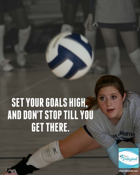 @swaggiestvolleyballsayings posted to Instagram: Set your goals high and don't stop till you get there and 54 Short Inspirational Quotes For A Players Long Term Inspiration on DearVolleyball.com ............................................... #dearvolleyball #vegasvolleyball #vegas #nevada preps #maxpreps #durangovolleyball #coronadovolleyball #shadowridgevolleyball #paloverdevolleyball #bishopgormanvolleyball #lvhsvolleyball #desertoasisvolleyball #vegasbaby #vegaslife #improveyourvolleyball Volleyball Quotes Short, Inspirational Volleyball Quotes, Volleyball Quotes Funny, Volleyball Motivation, Volleyball Tryouts, Inspirational Wuotes, Volleyball Memes, Inspirational Sports Quotes, Athlete Quotes