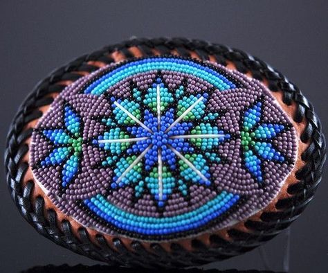 Purple Lakota Sioux Beaded Belt Buckle Lakota Beadwork, Hairstyles With Buns, Colors To Dye Your Hair, Colored Hairstyles, Beaded Belts, Quill Work, Indian Beadwork, Lakota Sioux, Native Beading Patterns