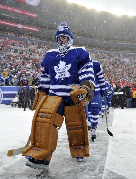 Hockey Goalie Pads, Hockey Pads, Goalie Gear, Ccm Hockey, Nhl Winter Classic, Toronto Maple Leafs Hockey, Goalie Pads, Nhl Teams, Maple Leafs Hockey