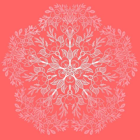 cherry blossom mandala- Coral sakura Tattoo Reference, Splendour In The Grass, Doodle Design, Doodle Designs, Red Bubble, Zen Doodle, Tattoo You, Zen Garden, Tattoo Idea